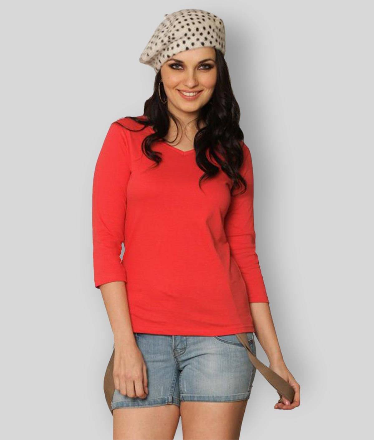Miss Chase Women's Cotton Regular Top ( Red ) Miss Chase Women's Cotton Regular Top ( Red )