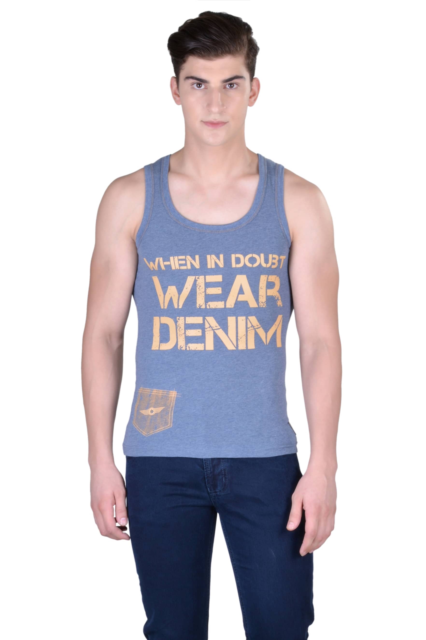 Force NXT Pack of 1 Cotton Undershirt For Men ( Blue ) - Nightwear & Loungewear | Buy online on ZillyBuy