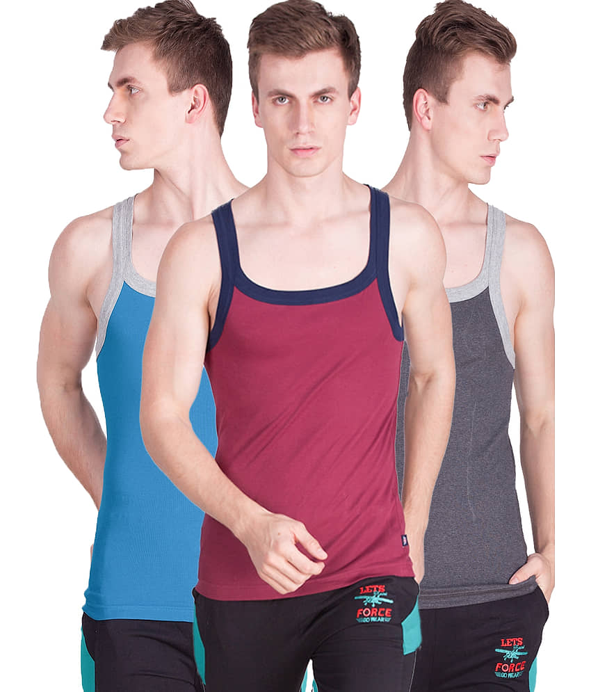 Force NXT Pack of 3 Cotton Sleeveless vest For Men ( Multi ) - Nightwear & Loungewear | Buy online on ZillyBuy