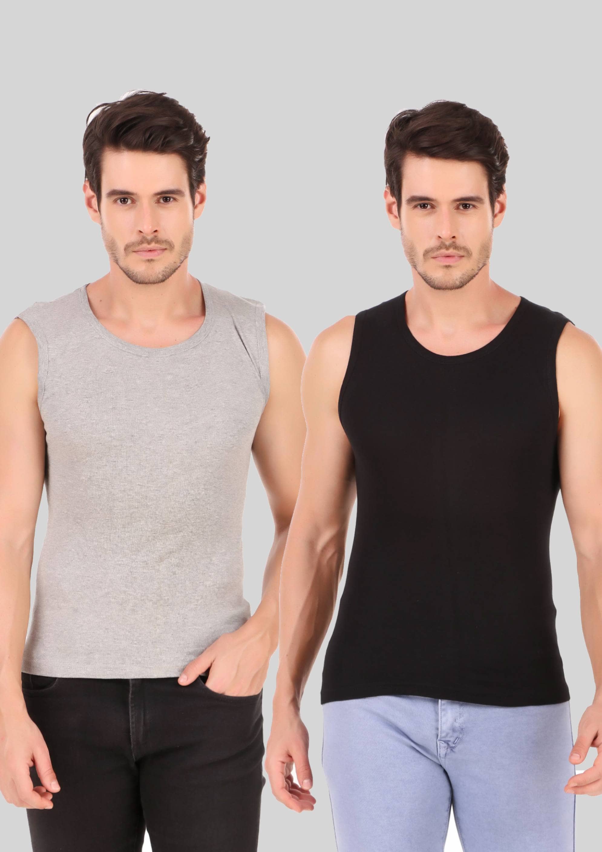Hap Kings Pack of 2 Cotton Sleeveless vest For Men ( Multi ) - Nightwear & Loungewear | Buy online on ZillyBuy