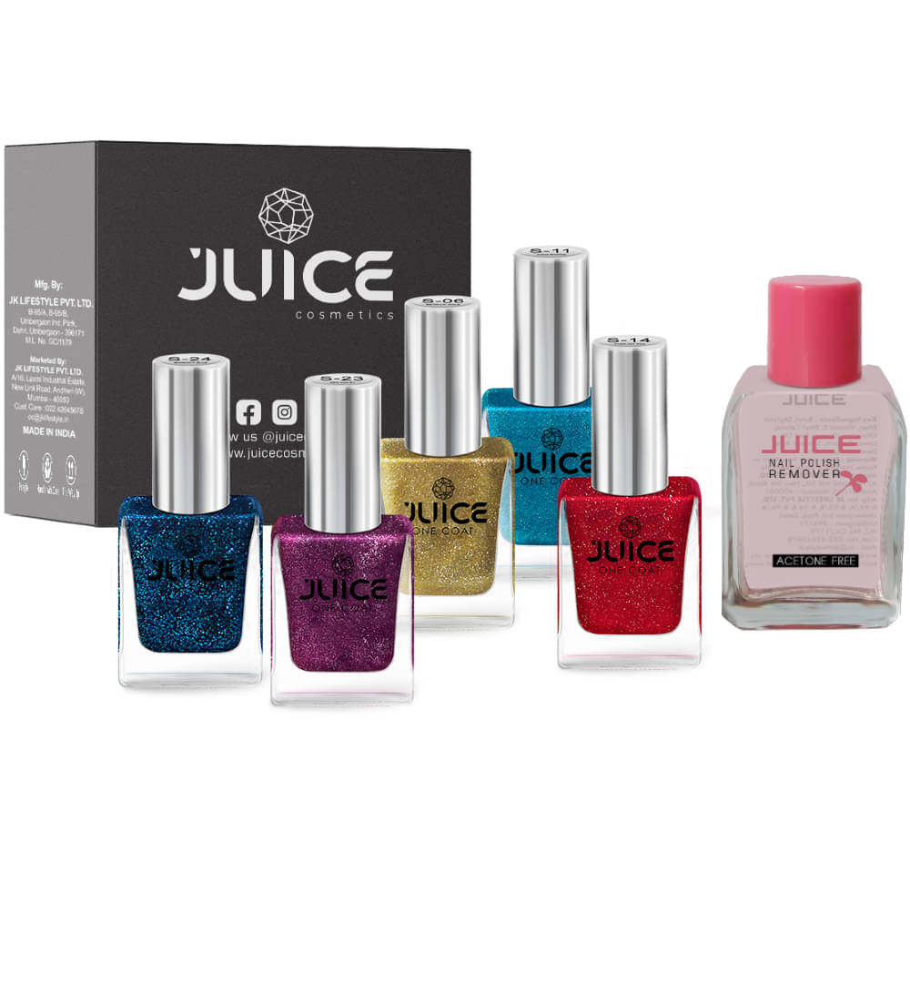     			Juice - Multi Shimmer Nail Polish ( Pack of 6 )
