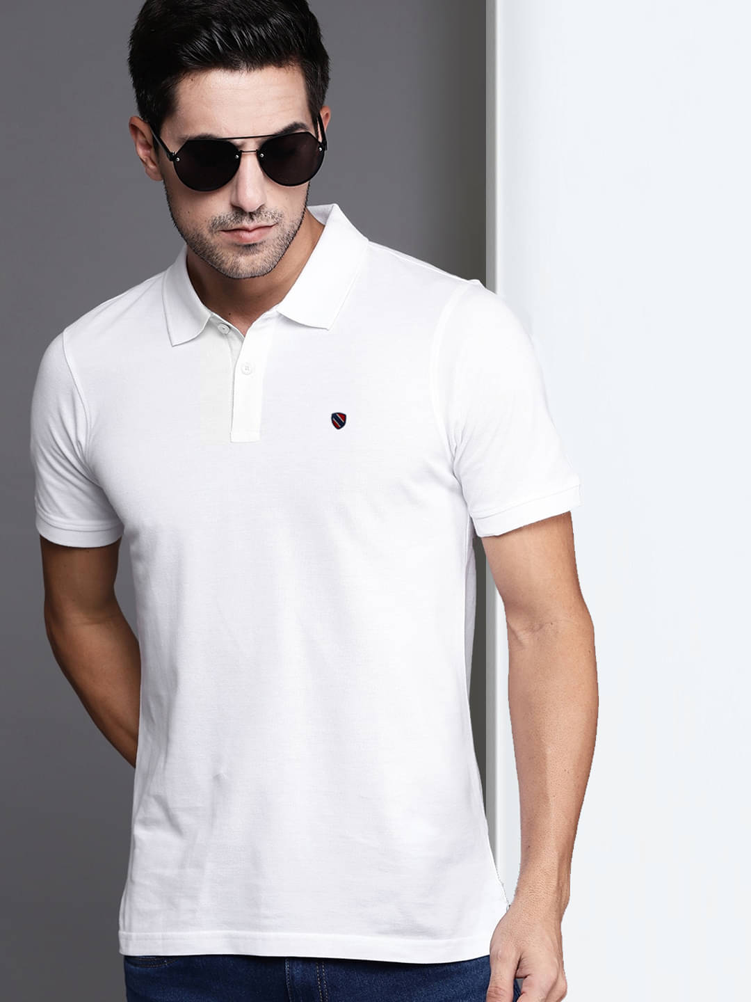     			Merriment Pack of 1 Cotton Blend Regular Fit Solid Half Sleeves Men's Polo T Shirt ( White )