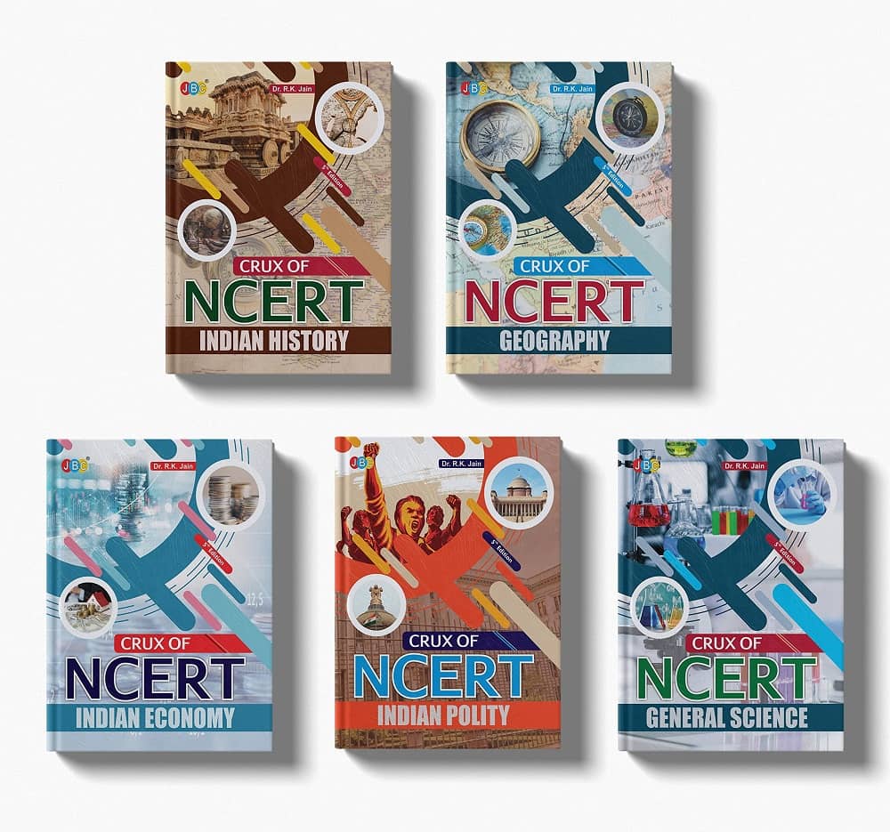 2023 English Crux Of NCERT- Set Of 5 NCERT Books For UPSC, Indian History, Geography, Indian Polity, Indian Economy, General Science, Learn Class VI - XII NCERT In One Day With This UPSC Books Combo