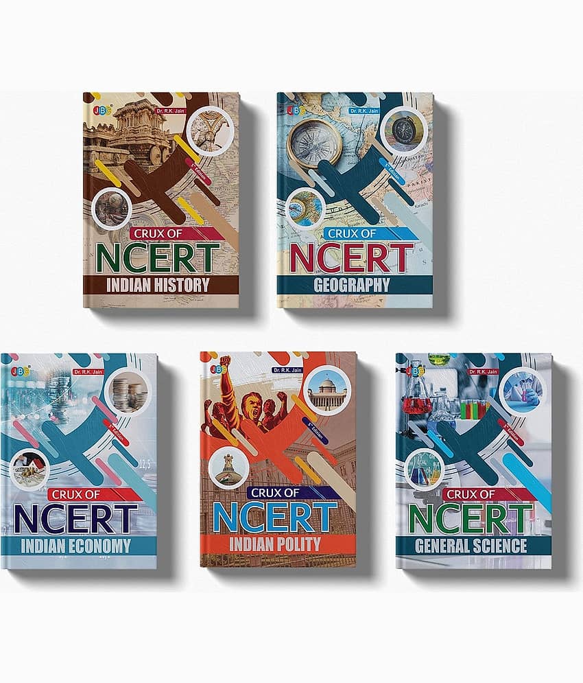 2023 English Crux Of NCERT- Set Of 5 NCERT Books For UPSC, Indian History, Geography, Indian Polity, Indian Economy, General Science, Learn Class VI - XII NCERT In One Day With This UPSC Books Combo - Stationery | Buy online on ZillyBuy