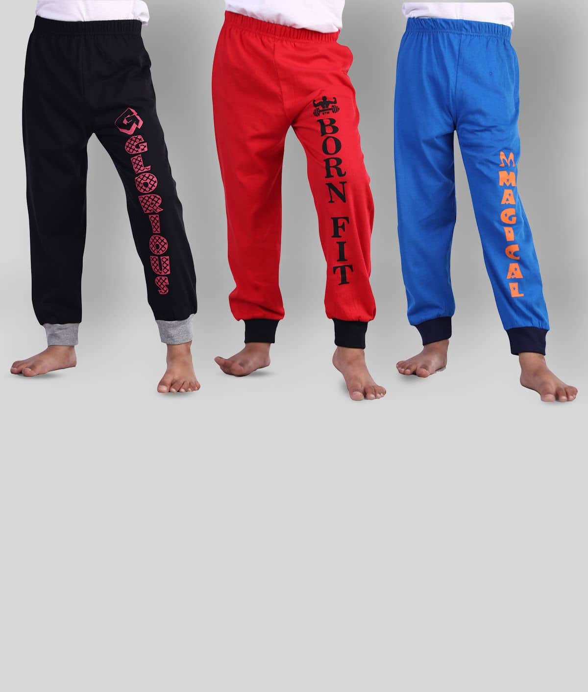JILZ Pack of 3 Boys Cotton Trackpant ( Multi ) - Track Pants | Buy online on ZillyBuy