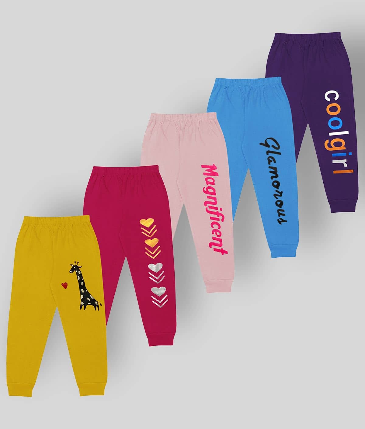 Kuchipoo Pack of 5 Boys Cotton Blend Trackpant ( Multicolor2 ) - Track Pants | Buy online on ZillyBuy