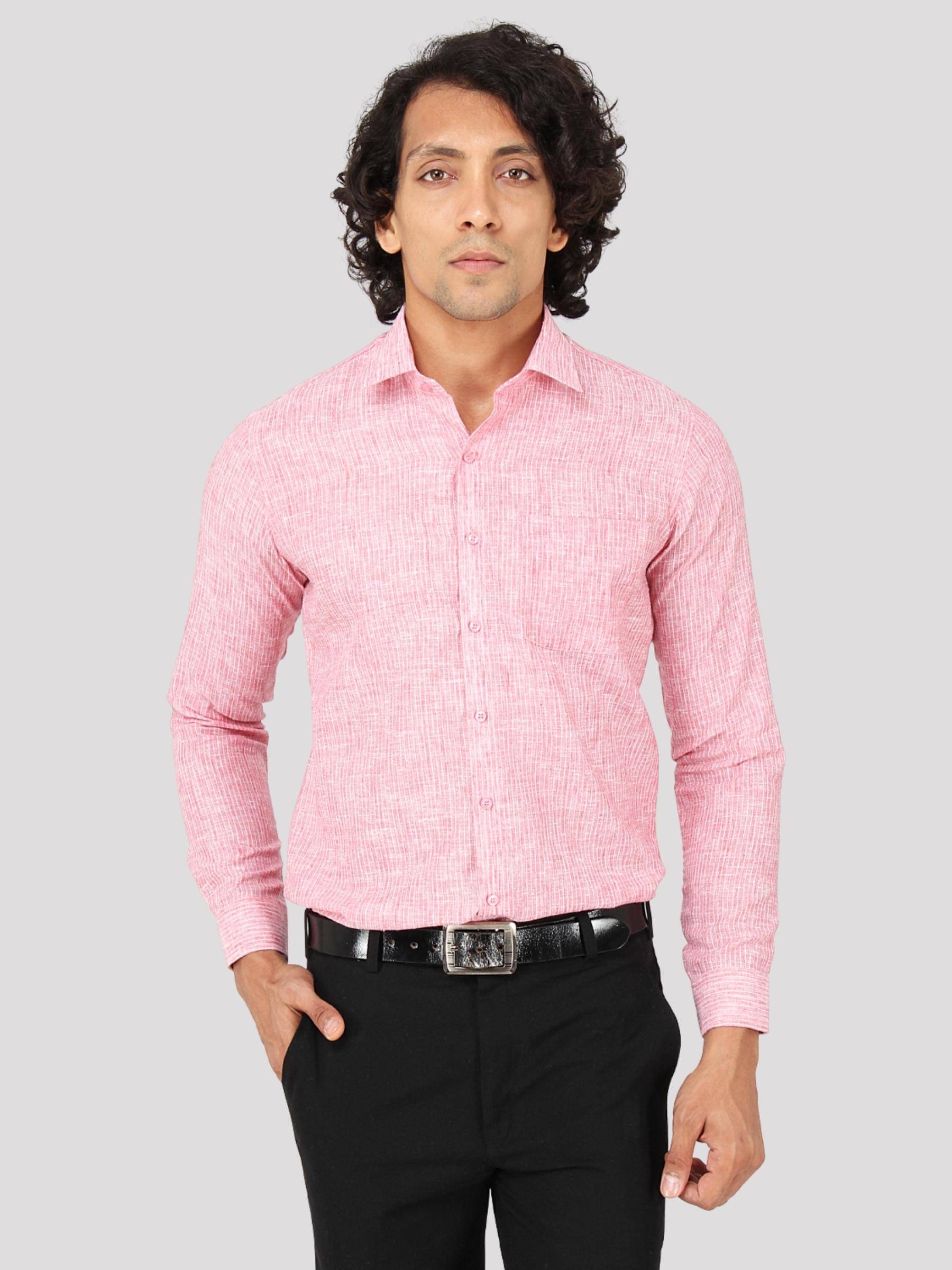Maharaja - Pink Polyester Slim Fit Men's Formal Shirt ( Pack of 1 ) Maharaja - Pink Polyester Slim Fit Men's Formal Shirt ( Pack of 1 )
