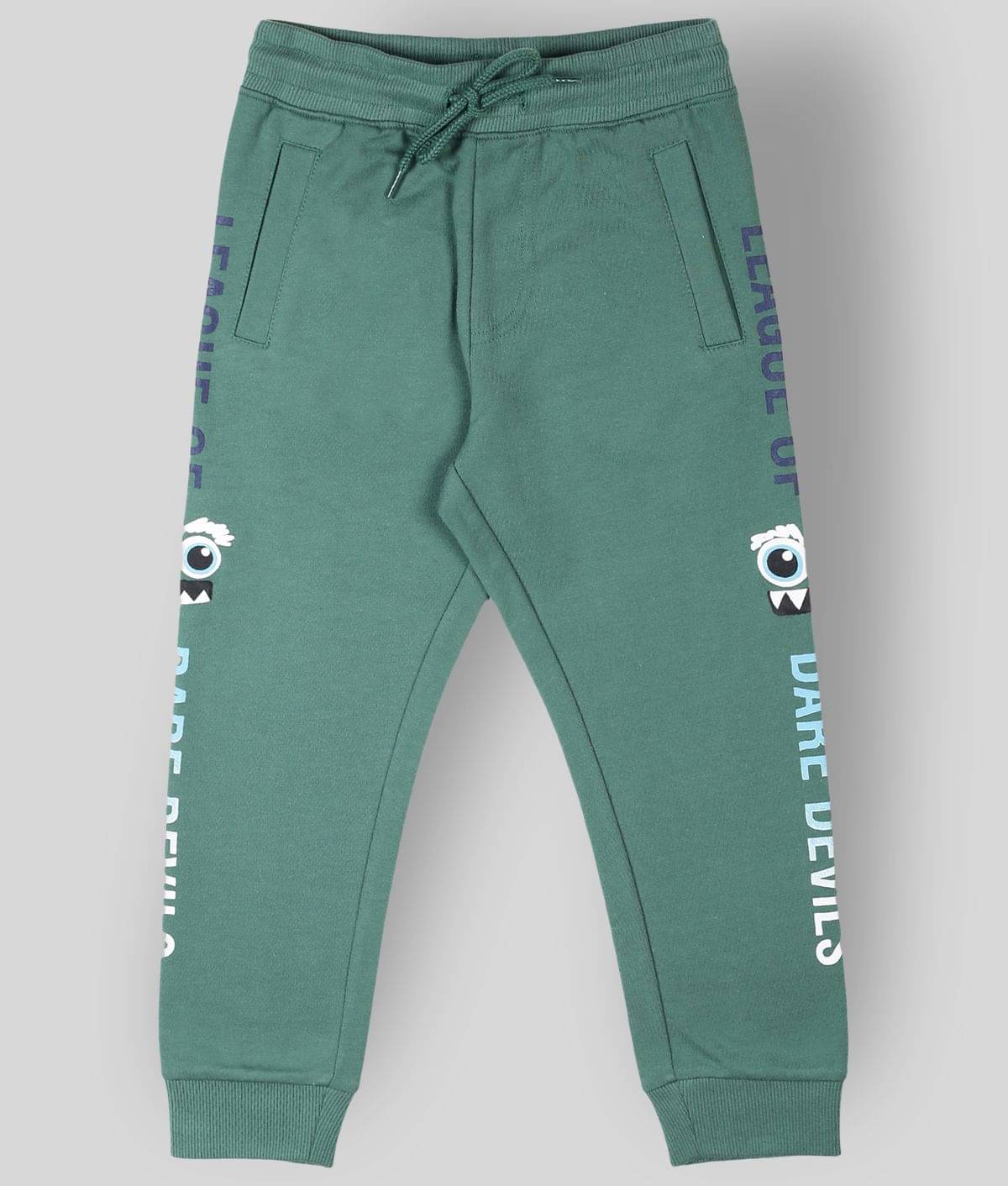     			PLUM TREE Pack of 1 Boys Cotton Trackpant ( Green )