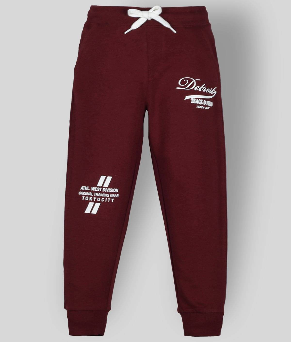     			PLUM TREE Pack of 1 Boys Cotton Trackpant ( Maroon )