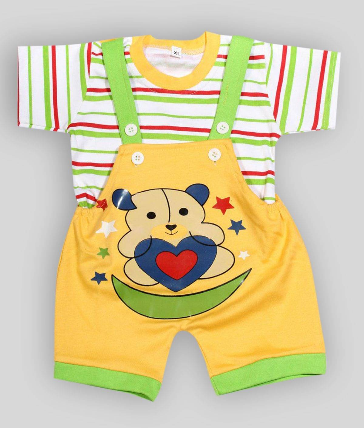 Babeezworld Pack of 1 Baby Boys Cotton Dungaree Sets ( Multi )