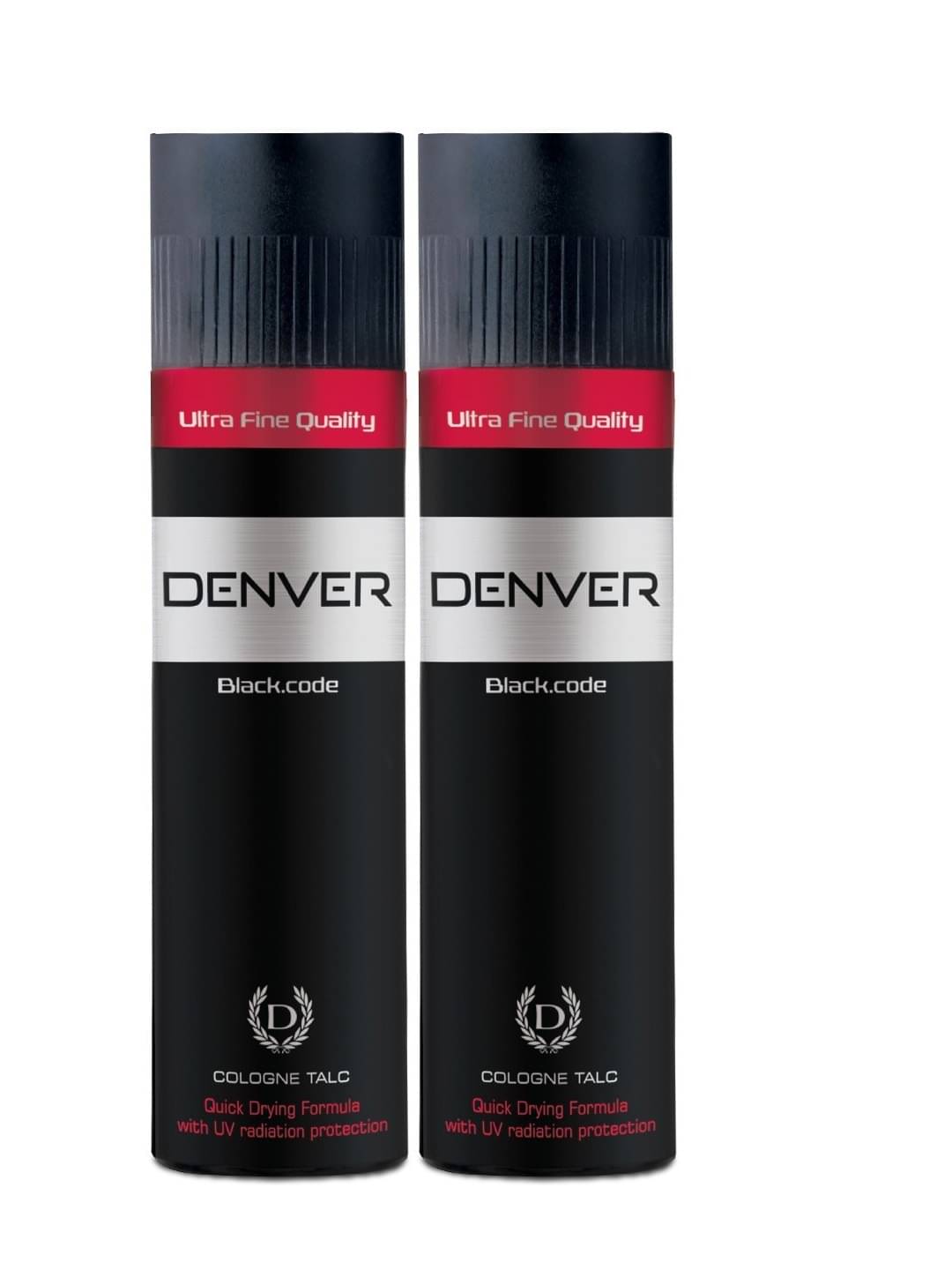     			Denver Black Code Talc for Men - 300GM Each (Pack of 2)