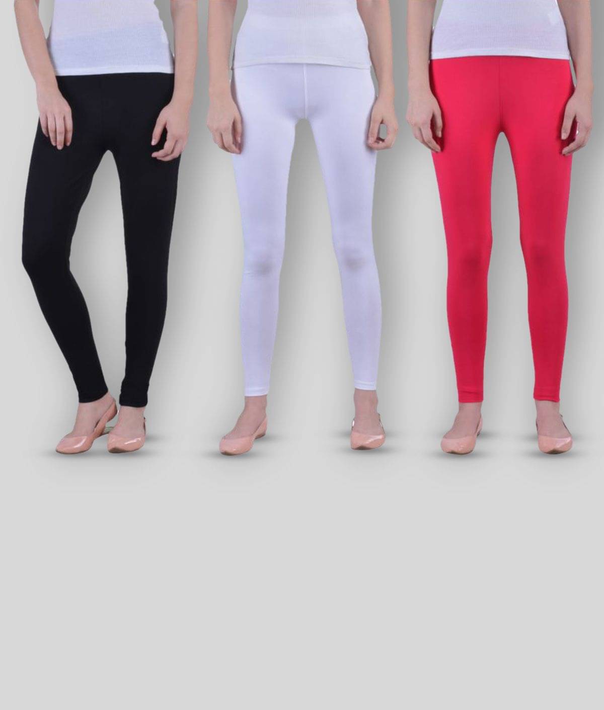     			Dollar Missy - Multicolor Cotton Blend Women's Leggings ( Pack of 3 )