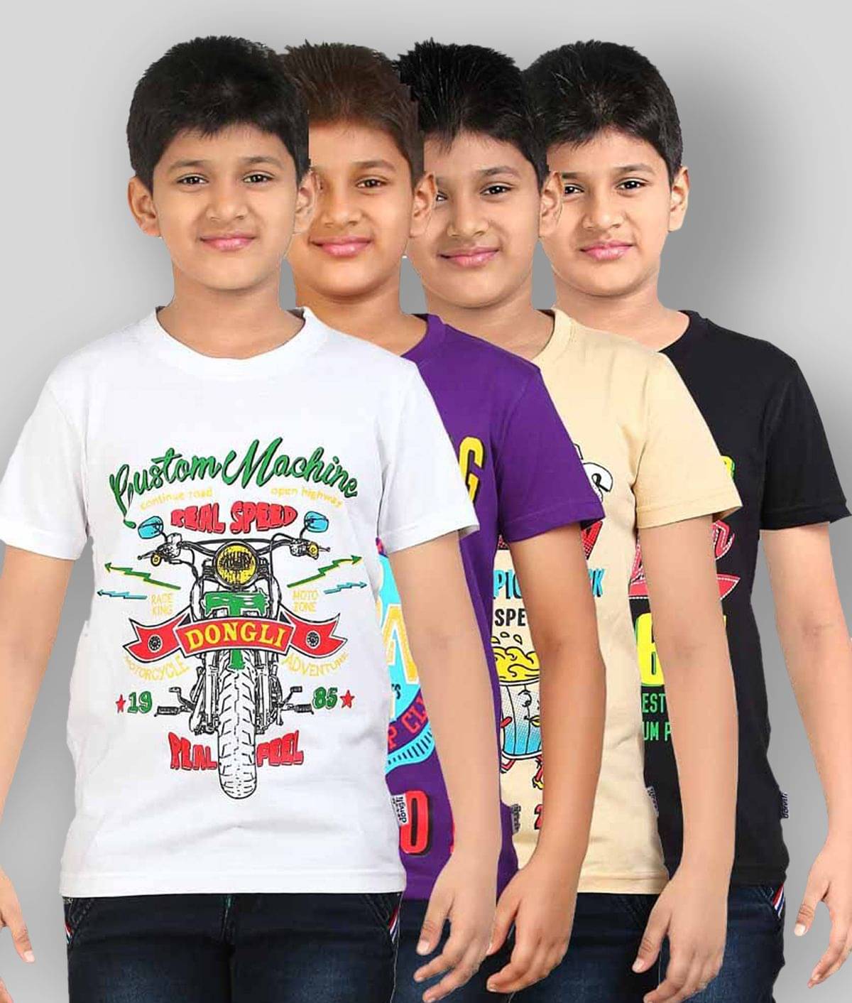     			Dongli Pack of 1 Boys Cotton T-Shirt ( Multicolor )