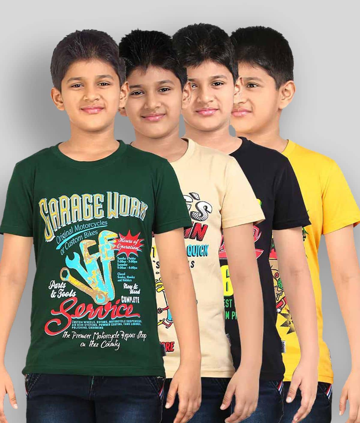 Dongli Pack of 1 Boys Cotton T-Shirt ( Multicolor )