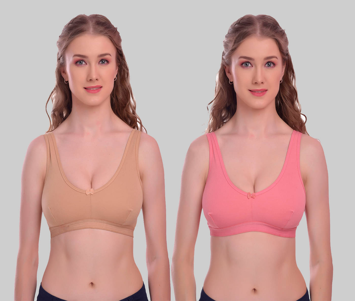 Elina Pack of 2 Cotton Non Padded Women's Teenage Bra ( Tan )     			Elina Pack of 2 Cotton Non Padded Women's Teenage Bra ( Tan )