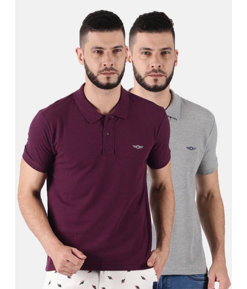     			Force NXT Pack of 2 Cotton Regular Fit Solid Half Sleeves Men's Polo T Shirt ( Multicolor )