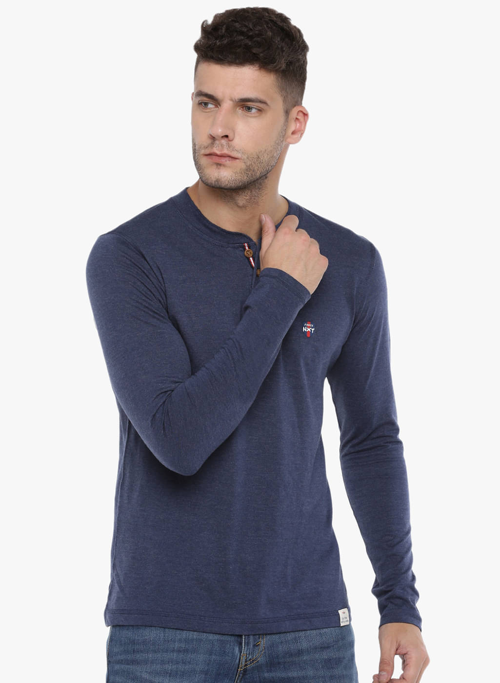 Force NXT - Navy Blue Cotton Regular Fit Men's T-Shirt ( Pack of 1 ) Force NXT - Navy Blue Cotton Regular Fit Men's T-Shirt ( Pack of 1 )