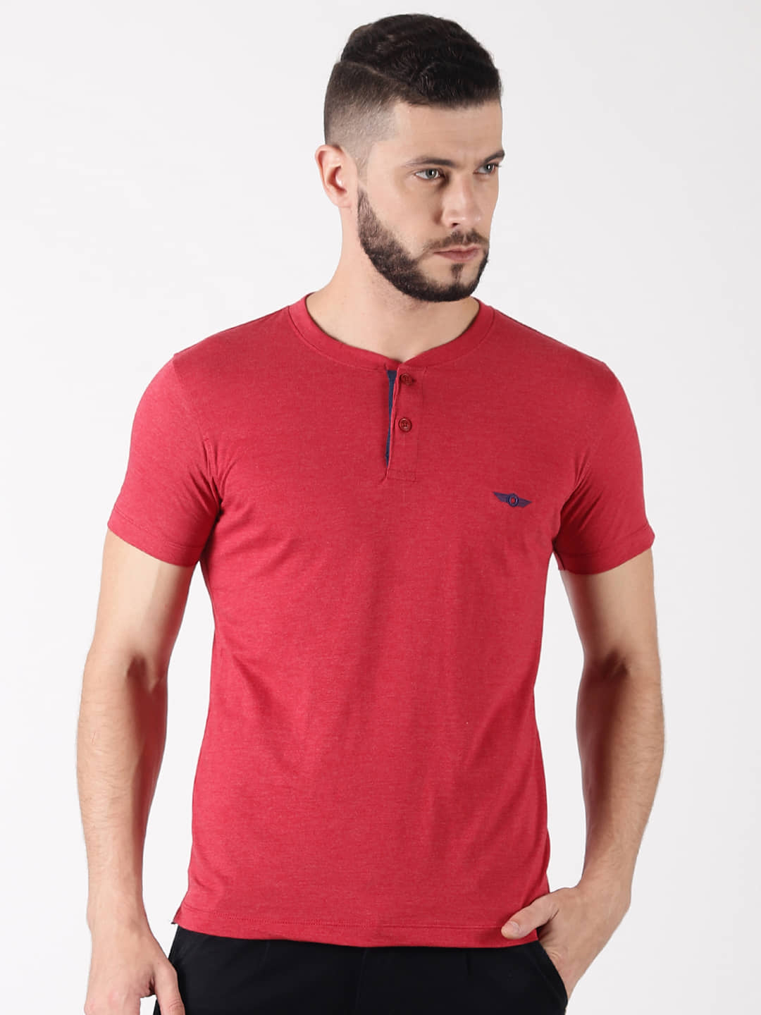 Force NXT Pack of 1 Cotton Regular Fit Men's T-Shirt ( Red )