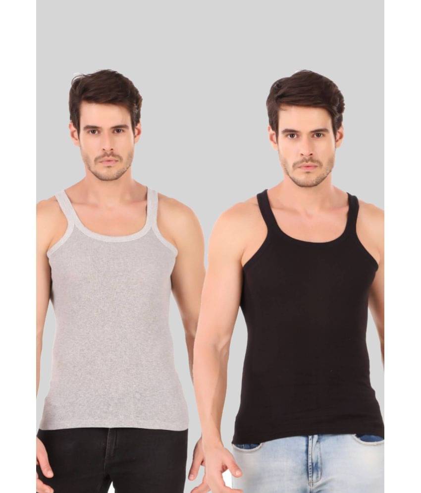     			Hap Kings Pack of 2 Cotton Sleeveless vest For Men ( Multi )