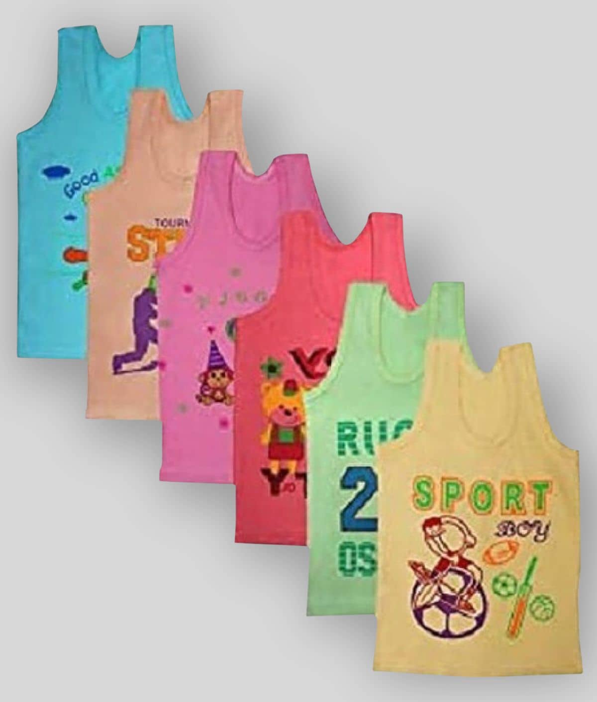 DAYAKU Pack of 6 Boys 100% Cotton ( Multi ) - Nightwear & Loungewear | Buy online on ZillyBuy