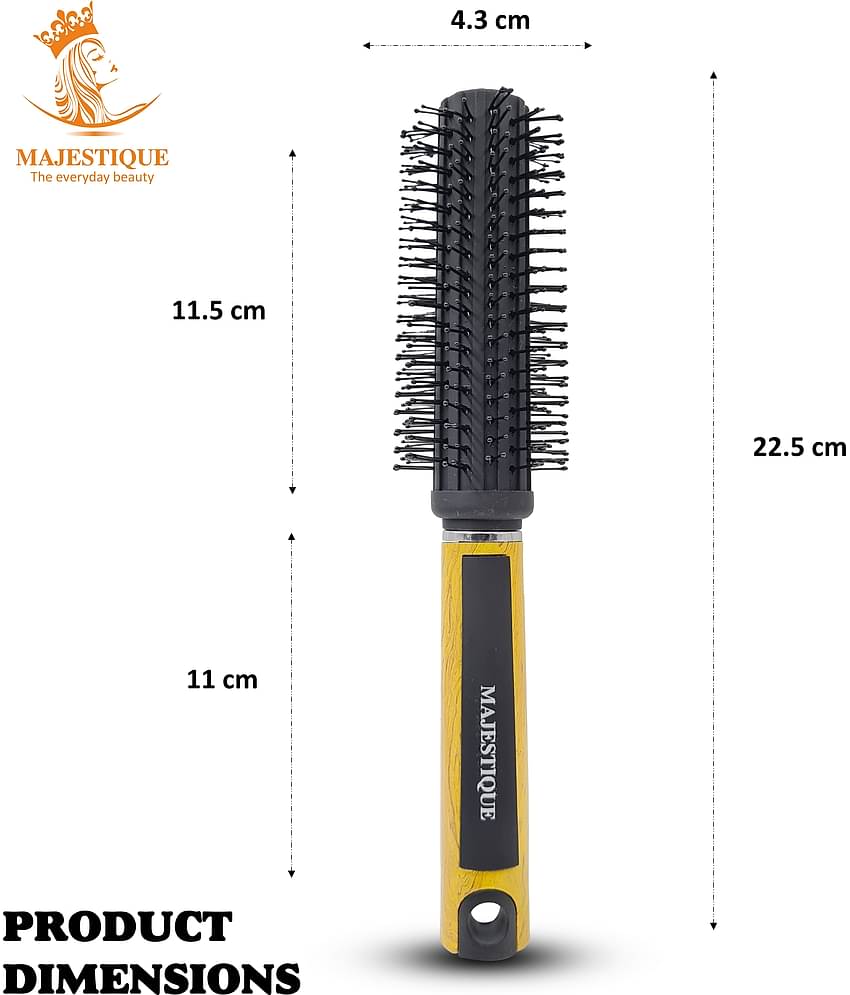 Majestique Round Hair Brush for Blow Drying Great On Wet or Dry Hair Hairbrush for Women and Men