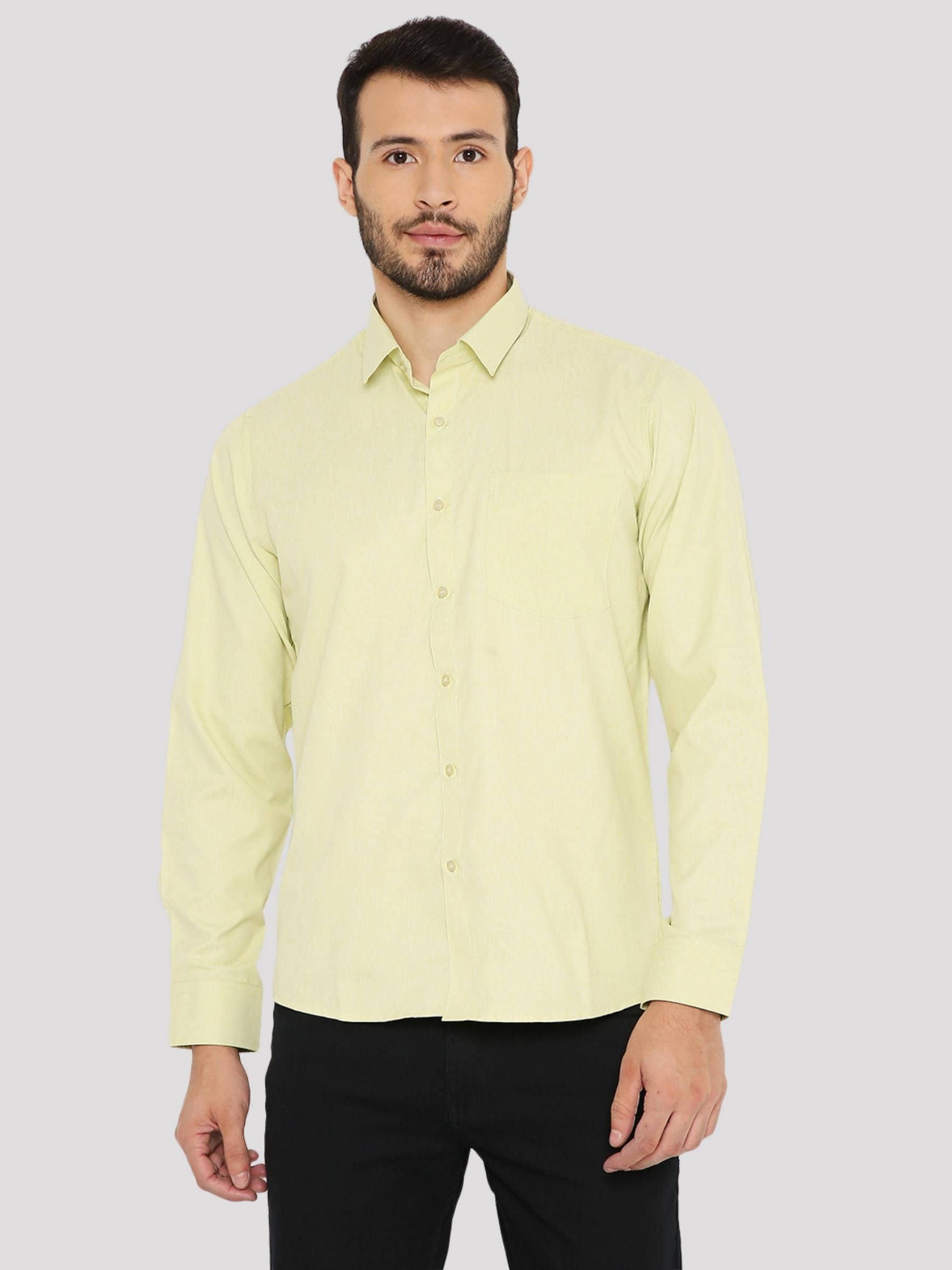 Maharaja - Green Cotton Blend Slim Fit Men's Formal Shirt ( Pack of 1 )