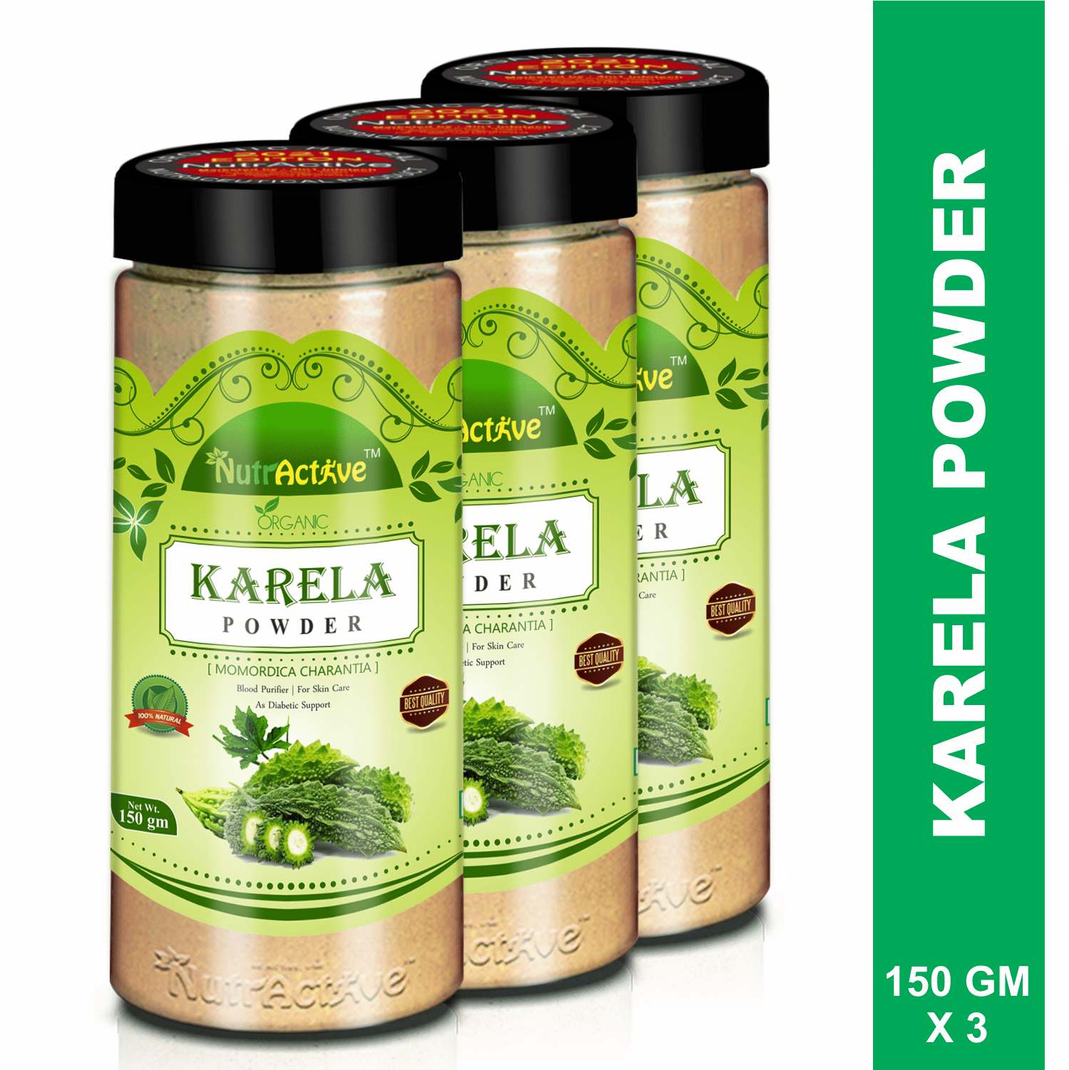 Nutractive 100% Ayurvedic Karela For Skin Care Powder 450 Gm Pack of 3
