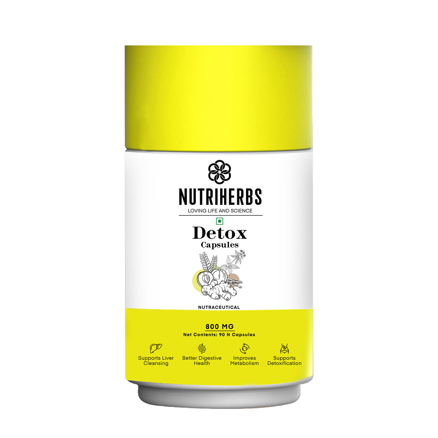 Nutriherbs Detox 90 capsules 800 mg Support Weight Management Improves Metabolism & Promotes Healthy Lifestyle - Pack of 1 Nutriherbs Detox 90 capsules 800 mg Support Weight Management Improves Metabolism & Promotes Healthy Lifestyle - Pack of 1
