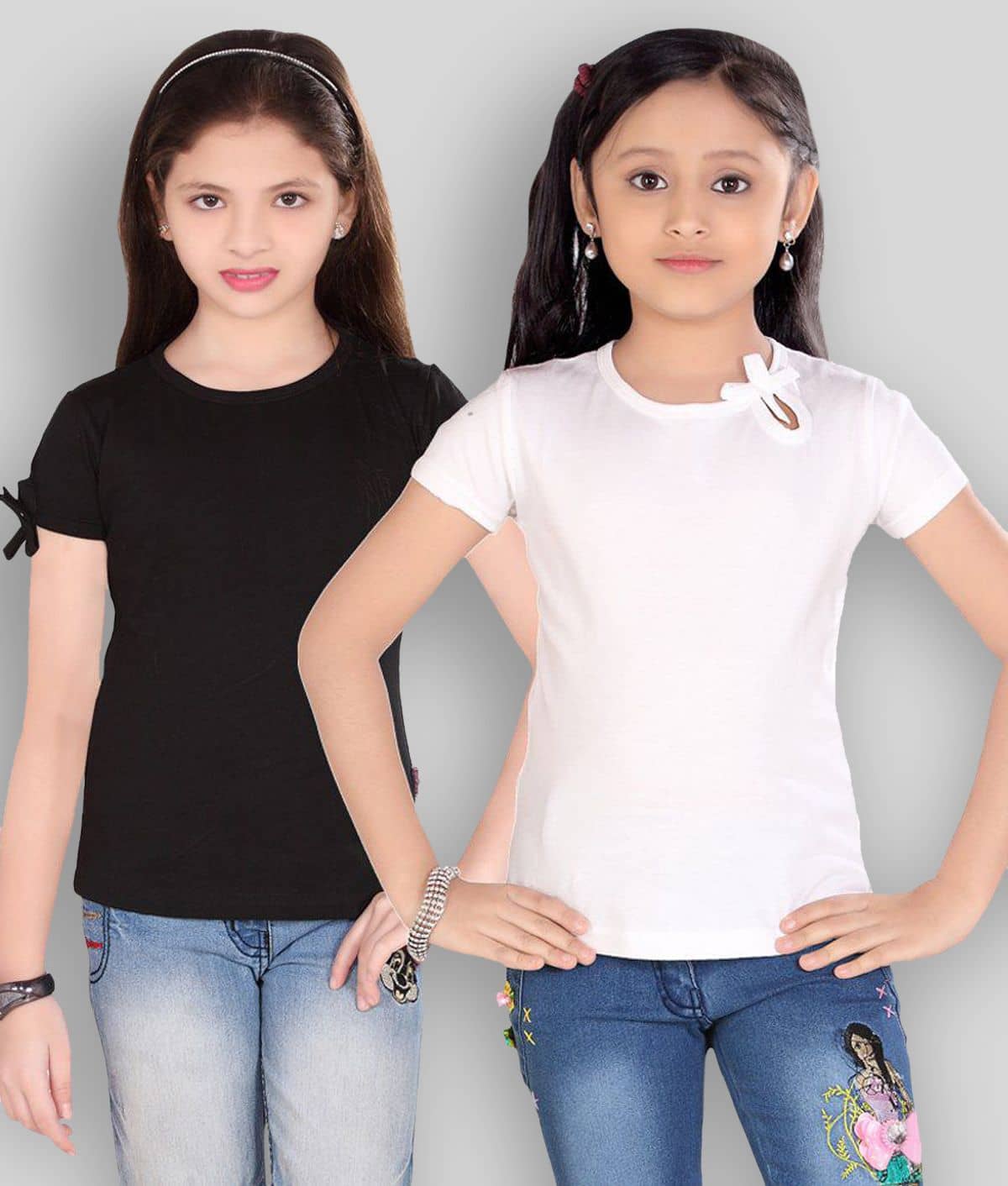 Sini Mini Pack of 2 Girls Cotton Top ( Multicolor )