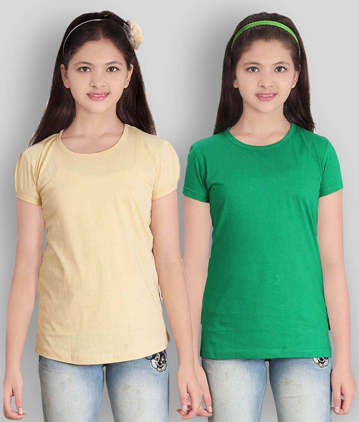     			Sini Mini Pack of 2 Girls Cotton T-Shirt ( Multicolor )