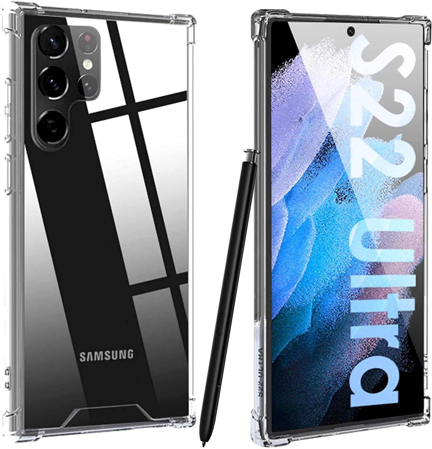 Spectacular Ace - Transparent Silicon Plain Cases Compatible For Samsung Galaxy S22 Ultra ( Pack of 1 ) Spectacular Ace - Transparent Silicon Plain Cases Compatible For Samsung Galaxy S22 Ultra ( Pack of 1 )