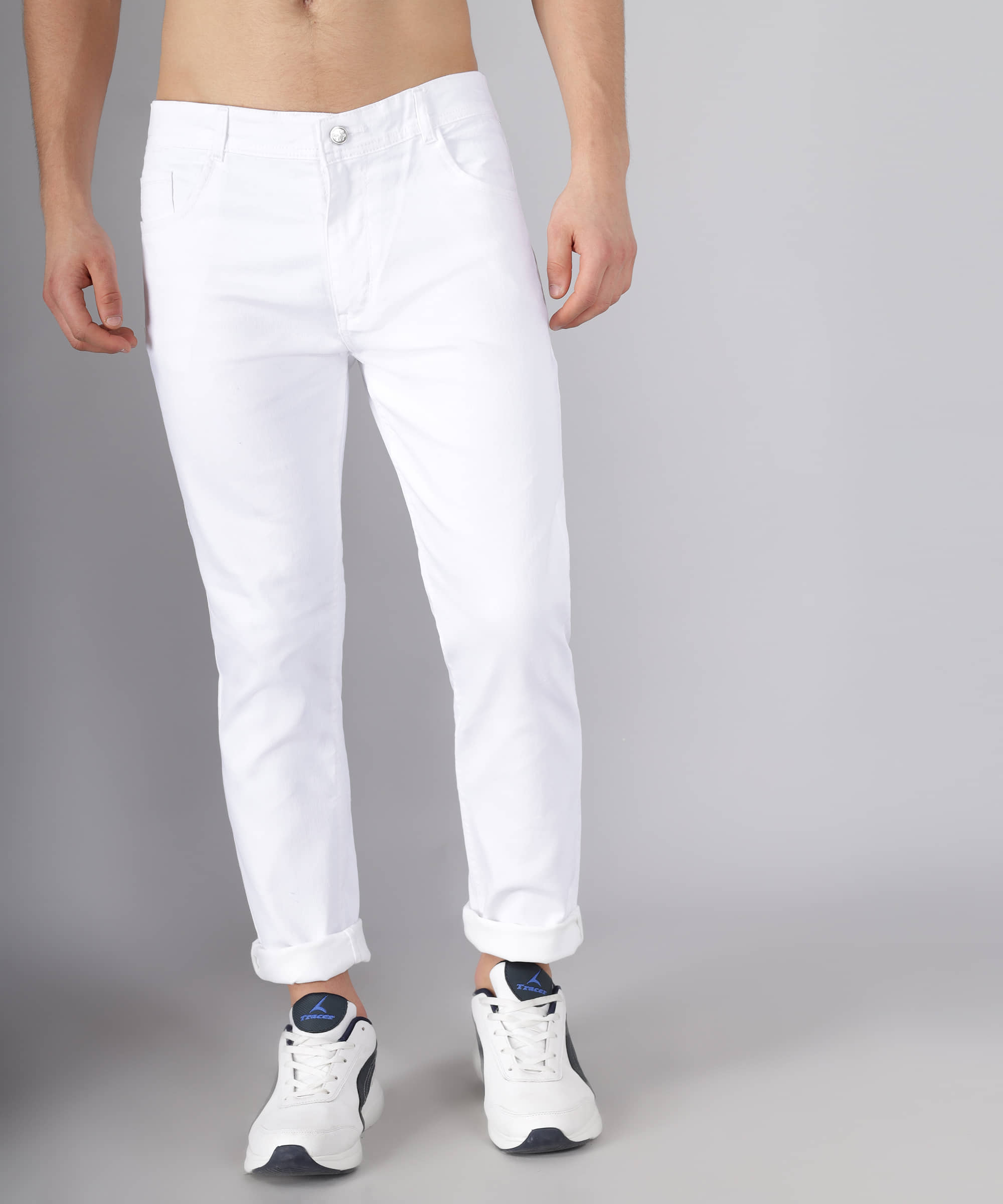 ZAYSH Slim Fit Solid Men's Jeans - White ( Pack of 1 ) - Jeans | Buy online on ZillyBuy