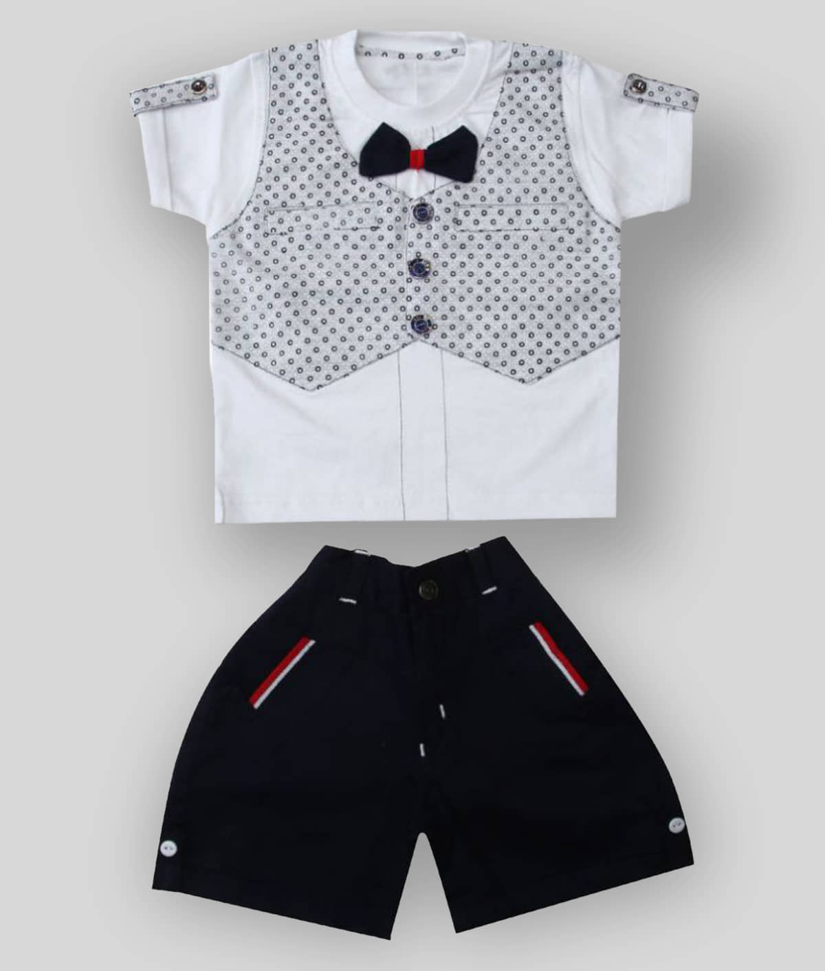 Zadmus Pack of 1 Boys Cotton T-Shirt & Shorts Set ( Blue )