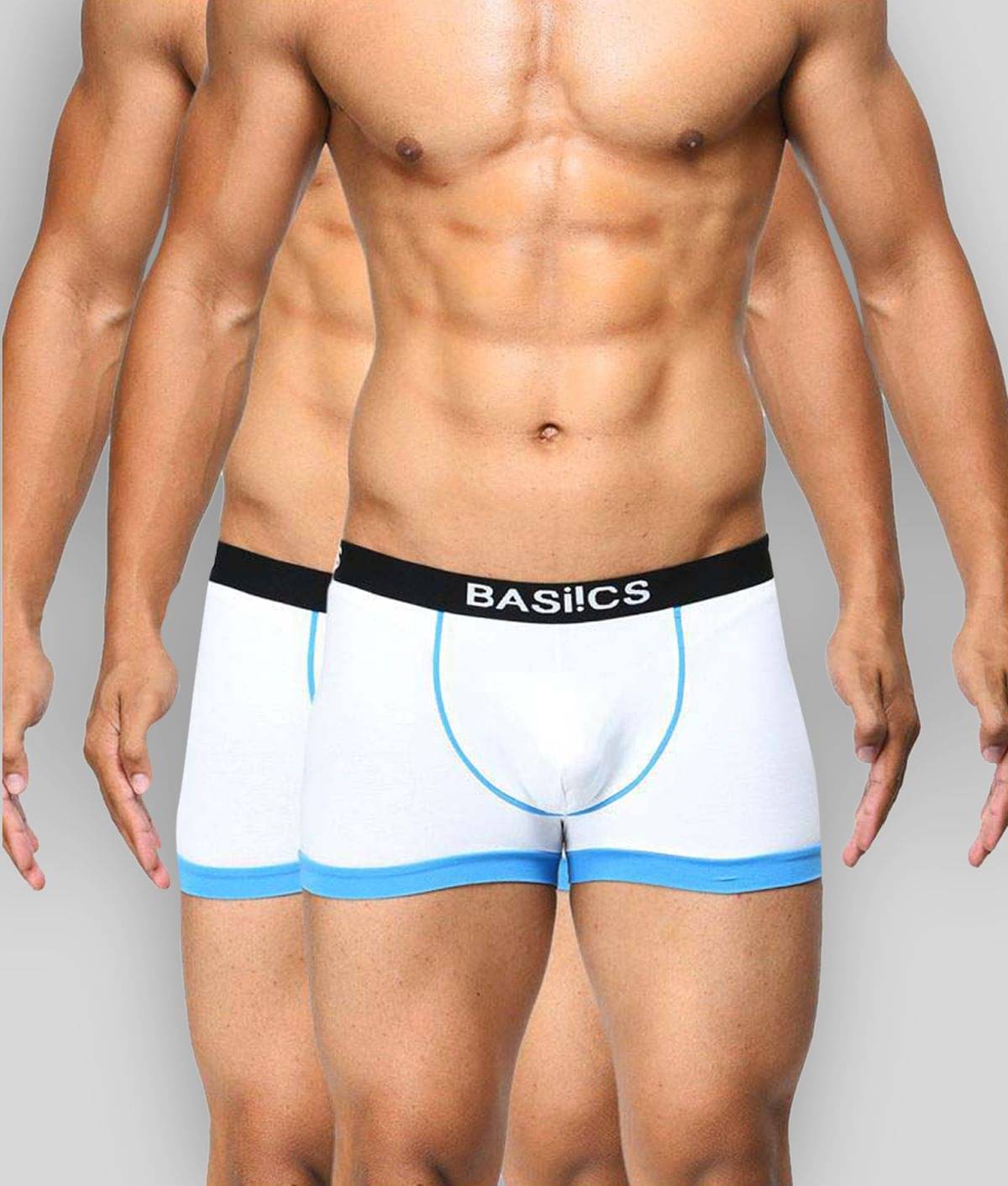 BASIICS By La Intimo Pack of 2 Cotton Blend Trunks For Men's ( White ) BASIICS By La Intimo Pack of 2 Cotton Blend Trunks For Men's ( White )