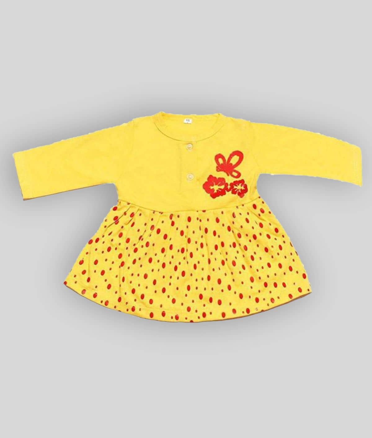 Babeezworld Baby Girls 100% Cotton Frocks ( Yellow )