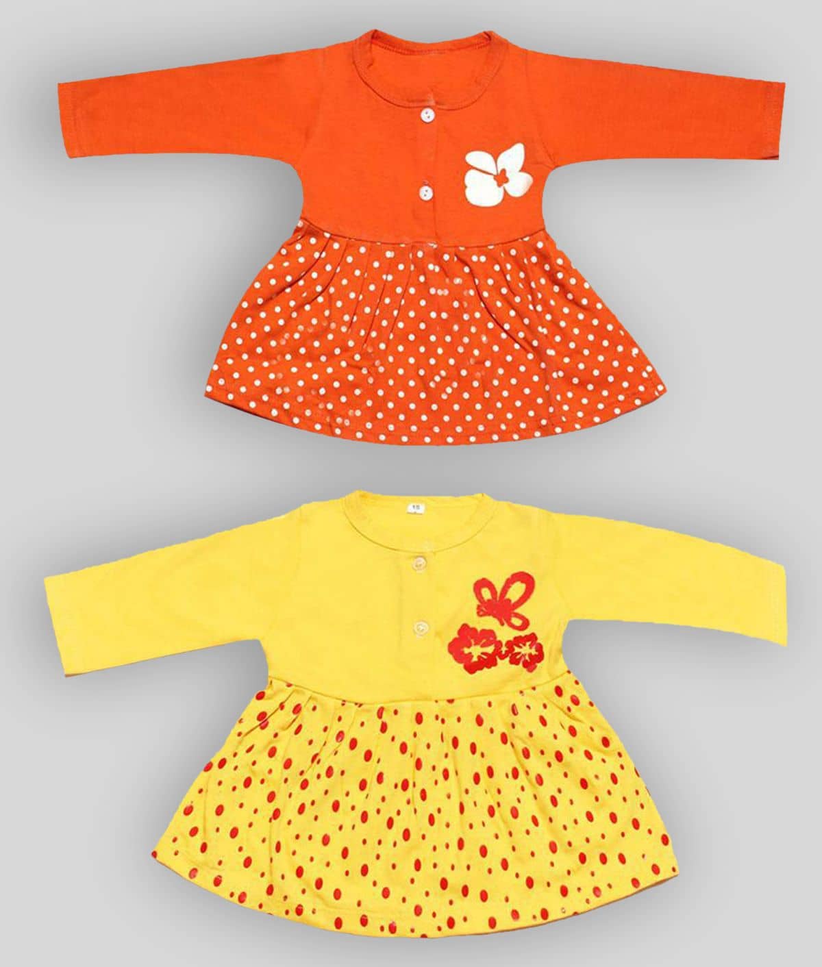 Babeezworld Pack of 2 Baby Girls 100% Cotton Tops ( Multi )
