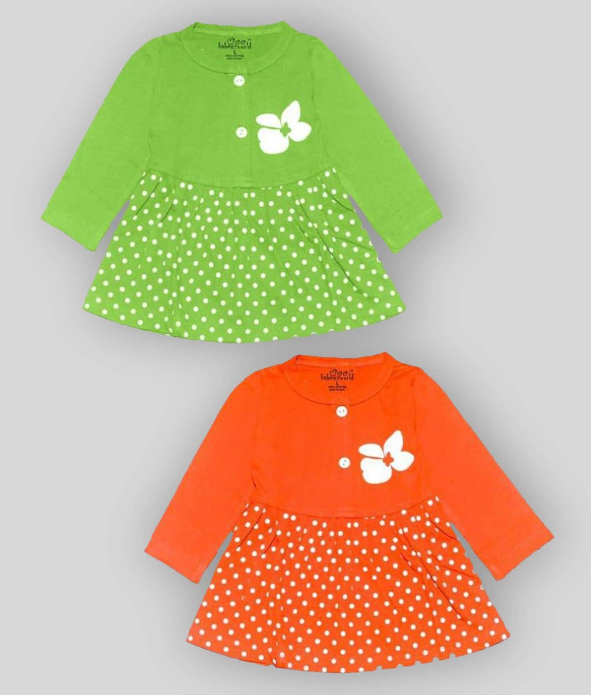 Babeezworld Baby Girls 100% Cotton Frocks ( Multi )