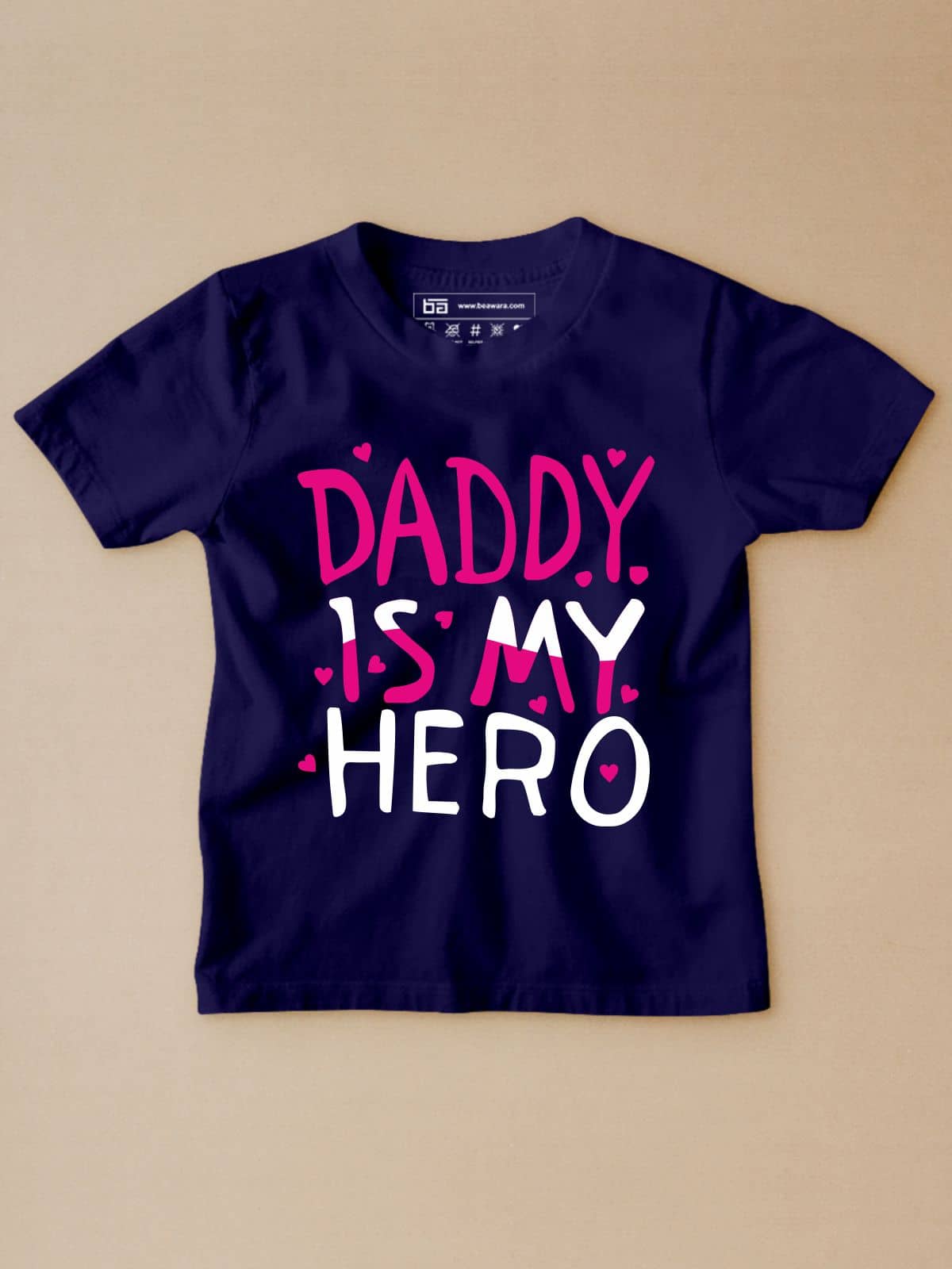 Be Awara Pack of 1 Unisex for Baby Cotton T-Shirt ( Navy )