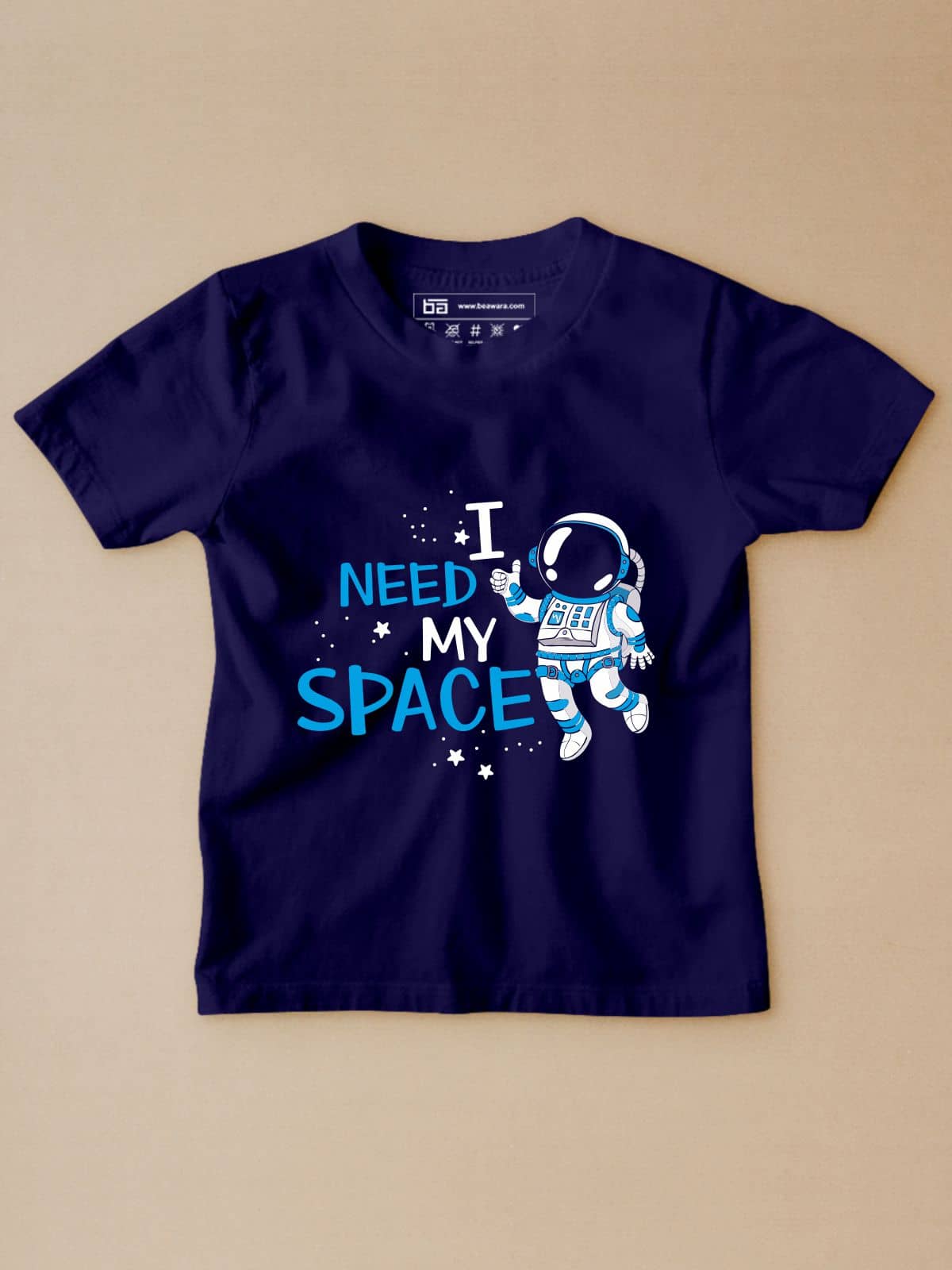 Be Awara Pack of 1 Unisex for Baby Cotton T-Shirt ( Navy )