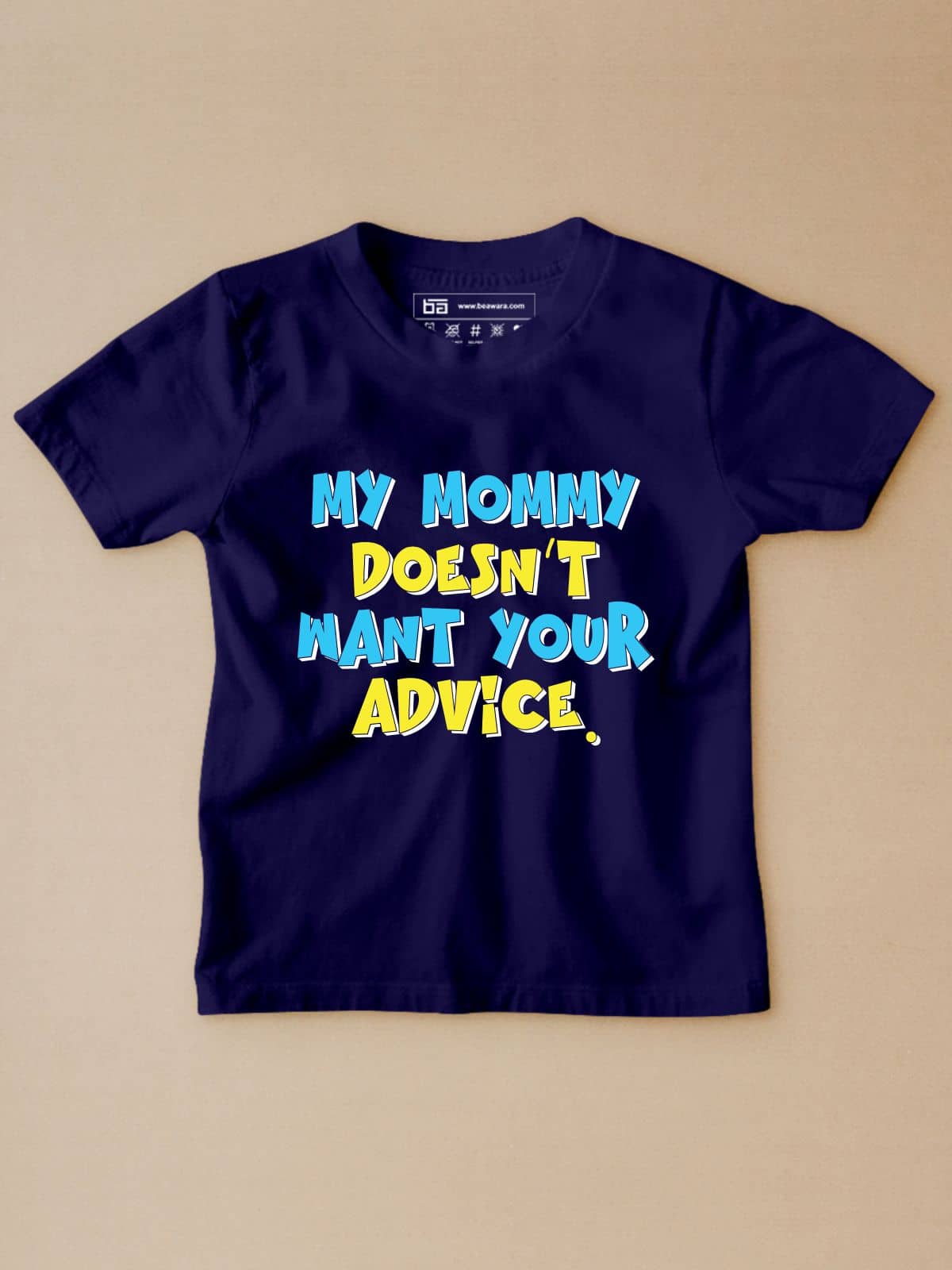 Be Awara Pack of 1 Unisex for Baby Cotton T-Shirt ( Navy )