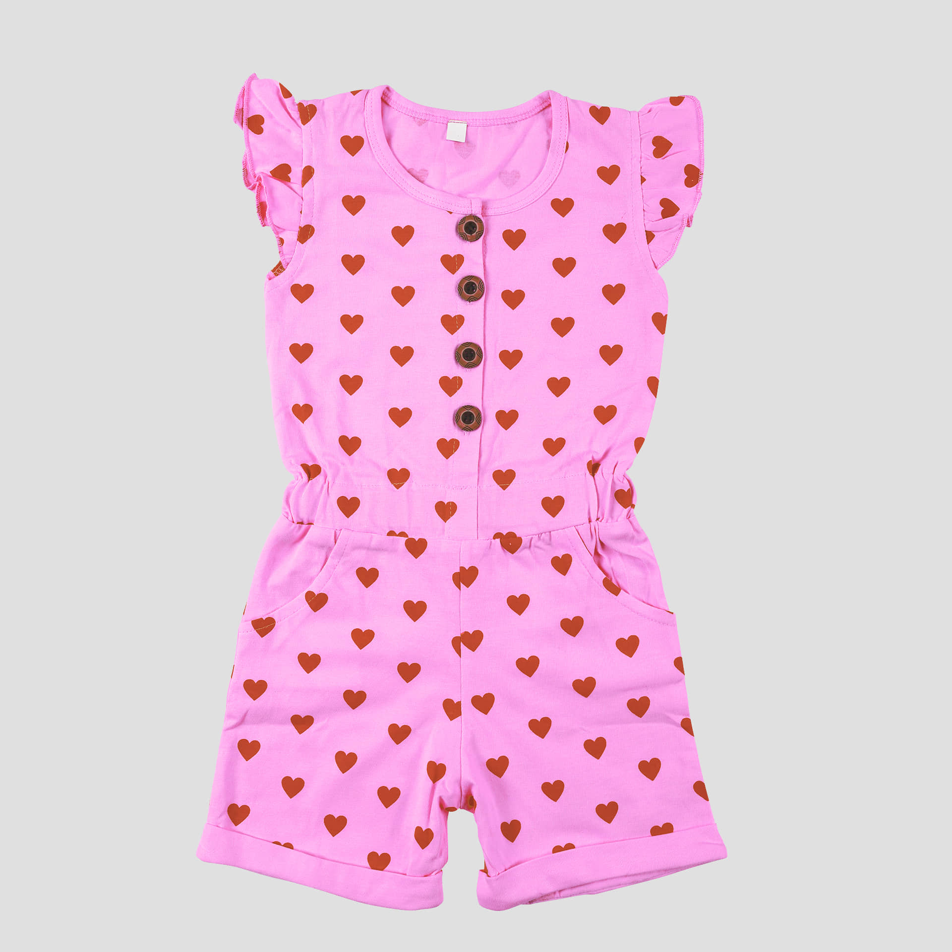 CATCUB Girls Cotton Jumpsuit ( Pack of 1 , Pink )