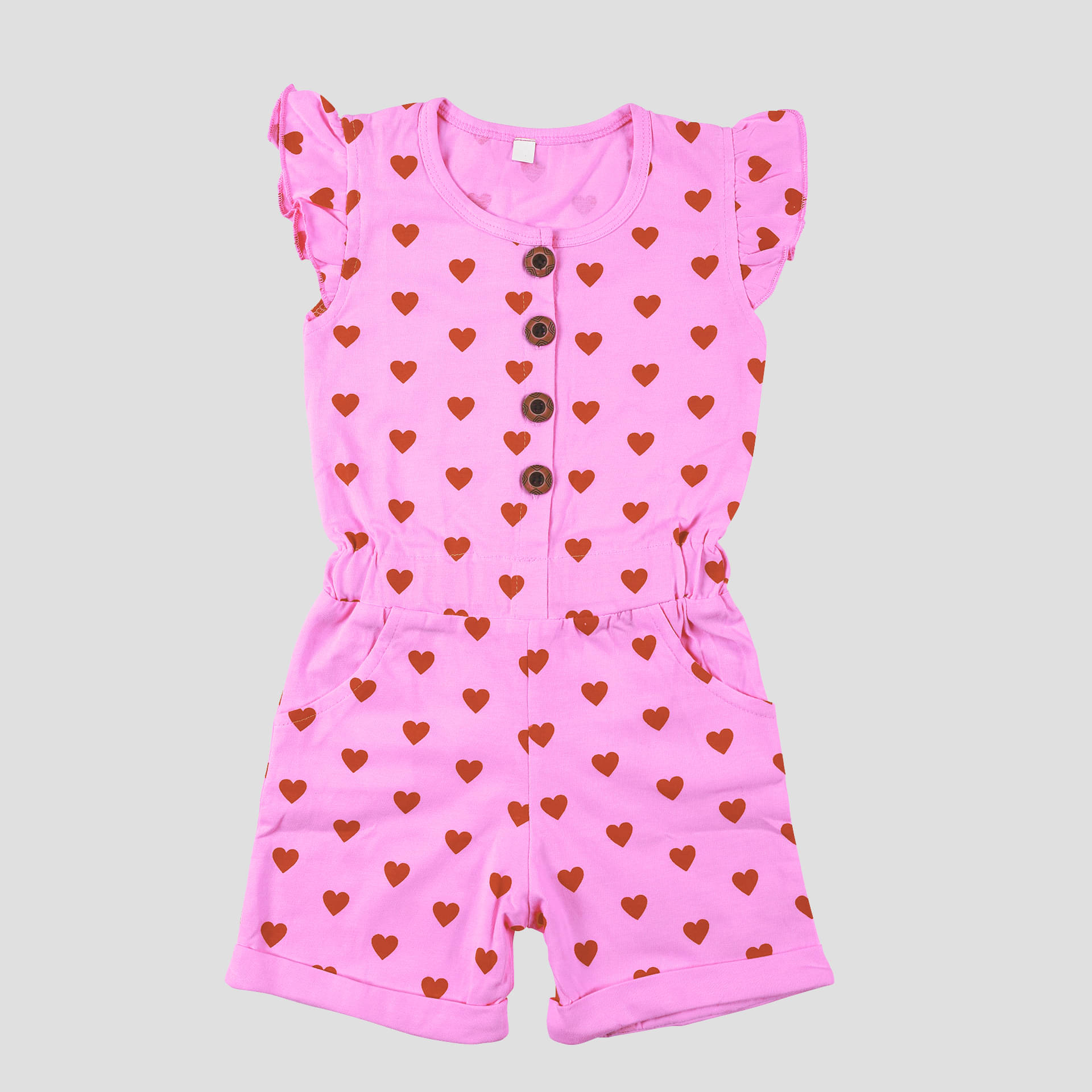     			CATCUB Girls Cotton Basic Jumpsuit ( Pack of 1 , Pink )
