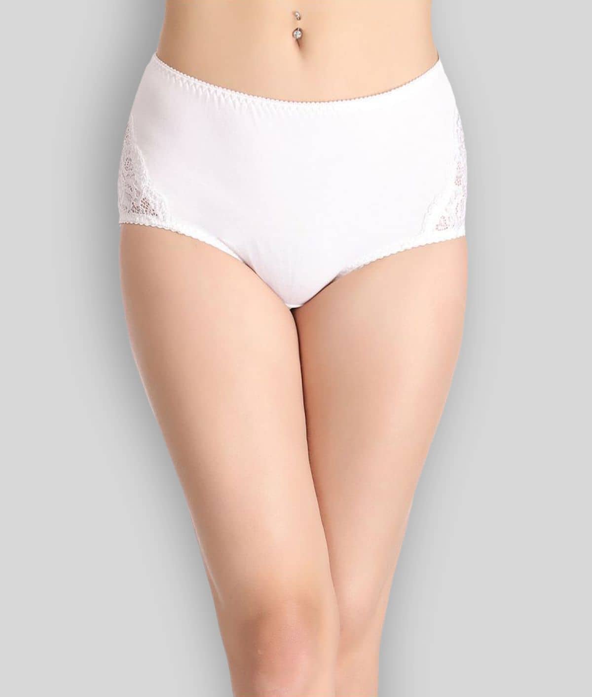 Clovia - White Lace Solid Women's Hipster ( Pack of 1 )