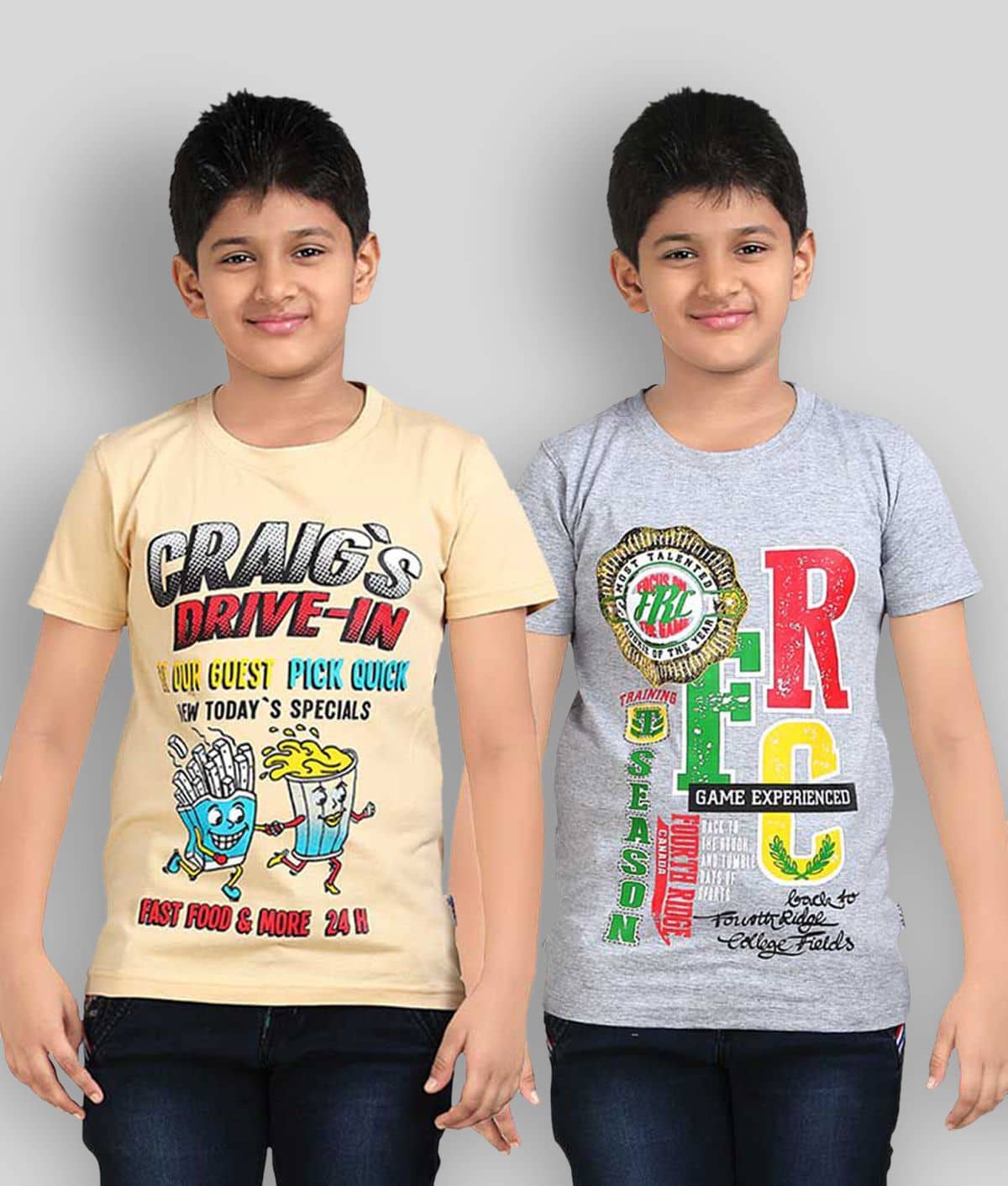 Dongli Pack of 3 Boys Cotton T-Shirt ( Multicolor )