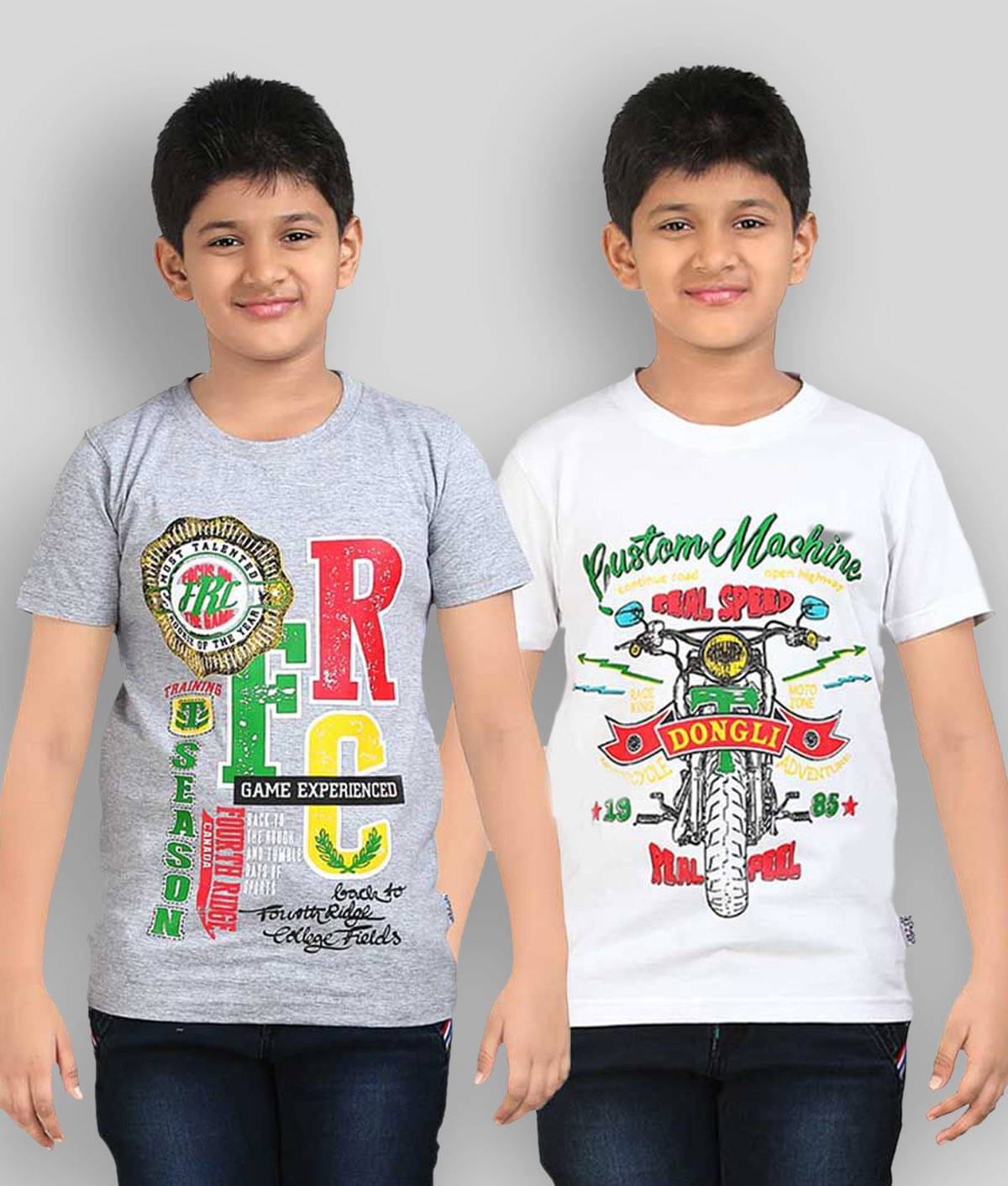     			Dongli Pack of 2 Boys Cotton T-Shirt ( Multicolor )
