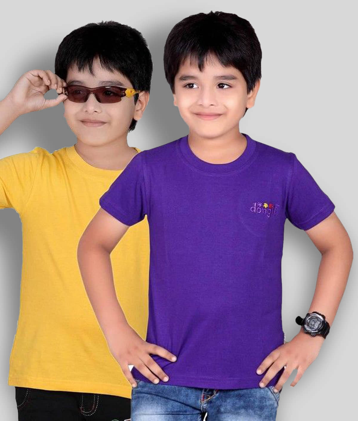 Dongli Pack of 1 Boys Cotton T-Shirt ( Multi Color )