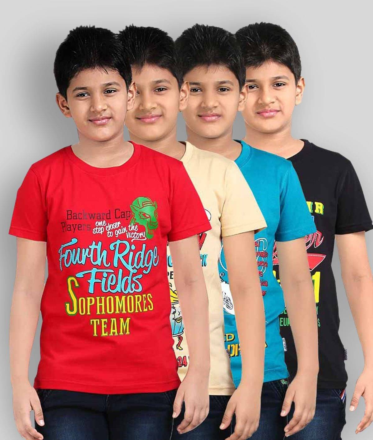     			Dongli Pack of 3 Boys Cotton T-Shirt ( Multicolor )