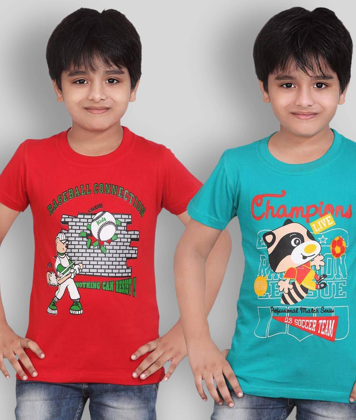 Dongli Pack of 3 Boys Cotton T-Shirt ( Multicolor )