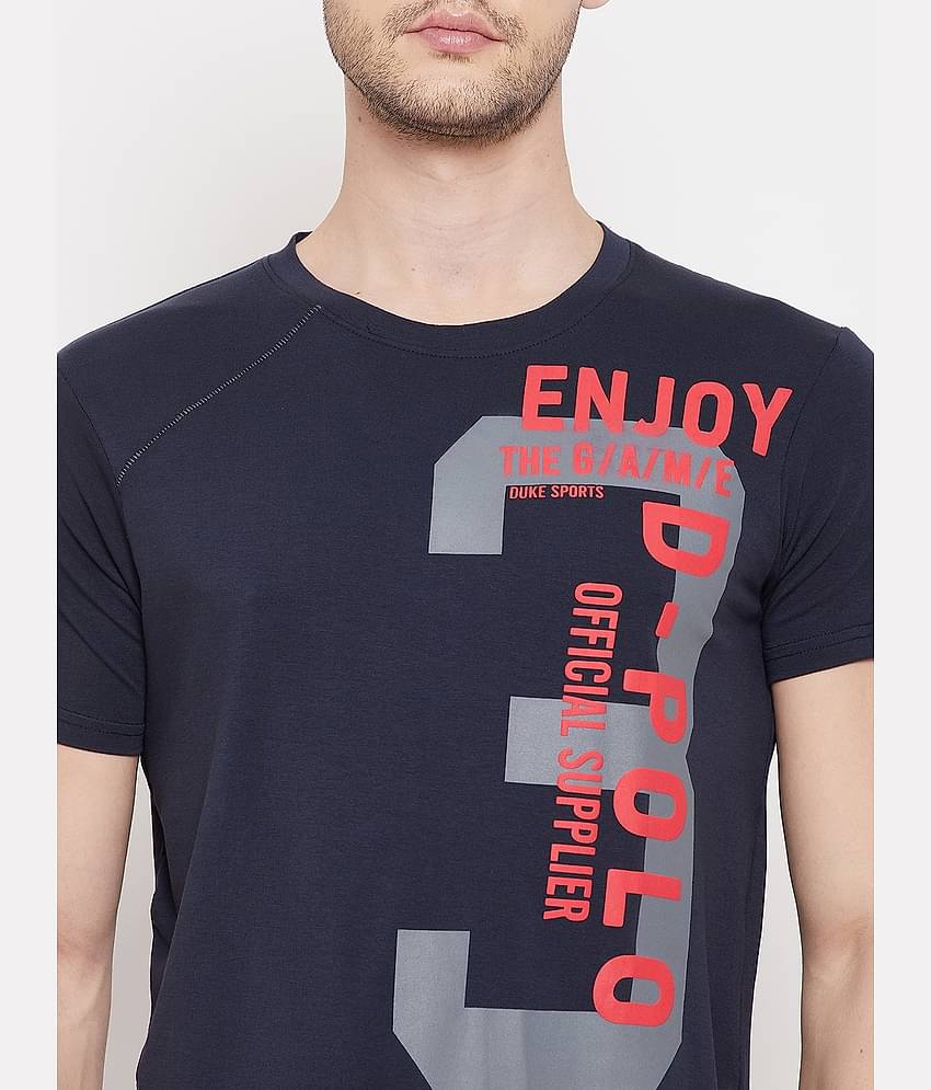 Duke Pack of 1 Cotton Blend Regular Fit Men's T-Shirt ( Blue )
