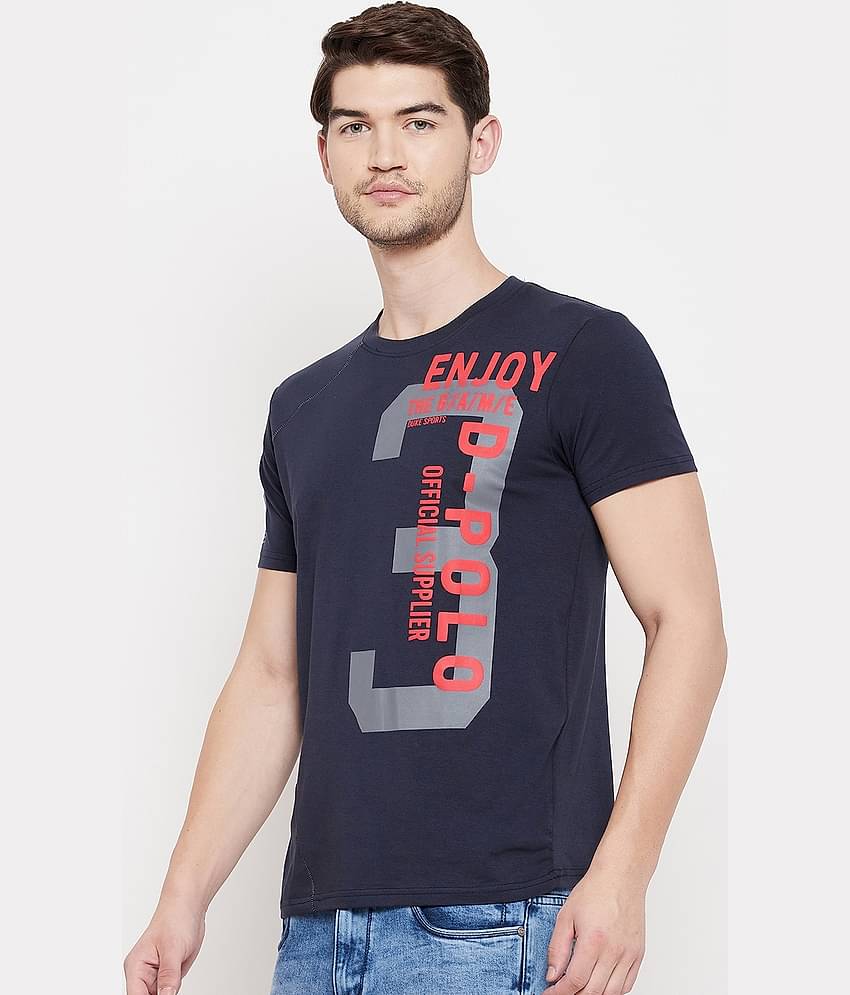 Duke Pack of 1 Cotton Blend Regular Fit Men's T-Shirt ( Blue )